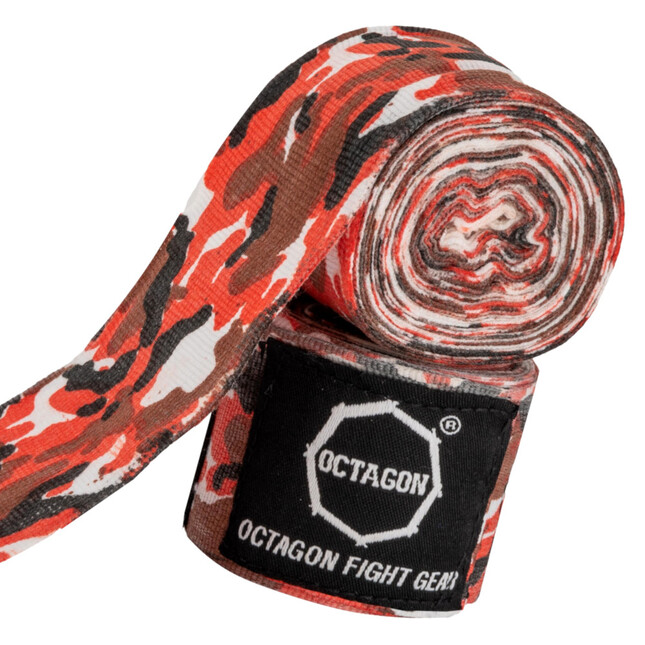 Bandaż bokserski octagon 3m red camo