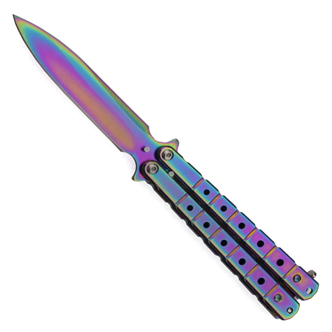 Nóż Motylek Rainbow XXL N-495E
