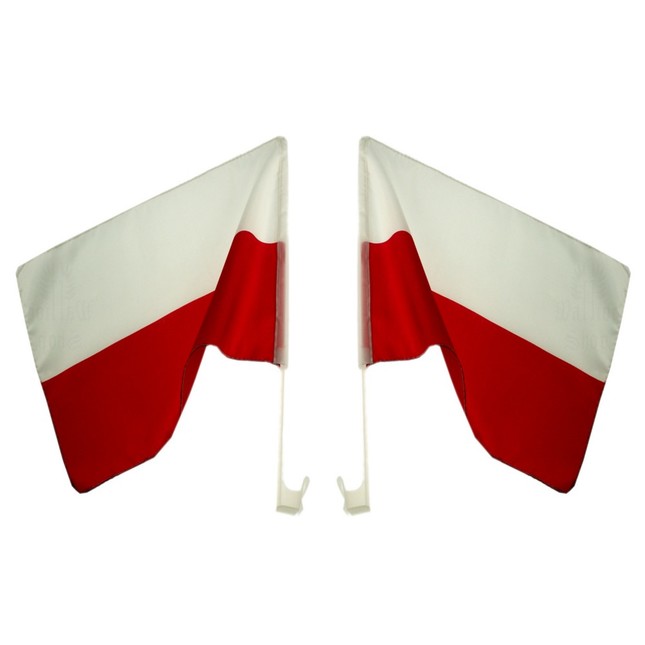 Flaga Polski na samochód 2 sztuki